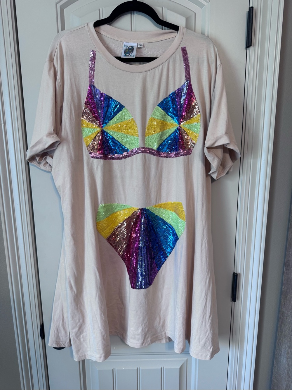 Queen of Sparkles Rainbow Bikini Coverup 2XL